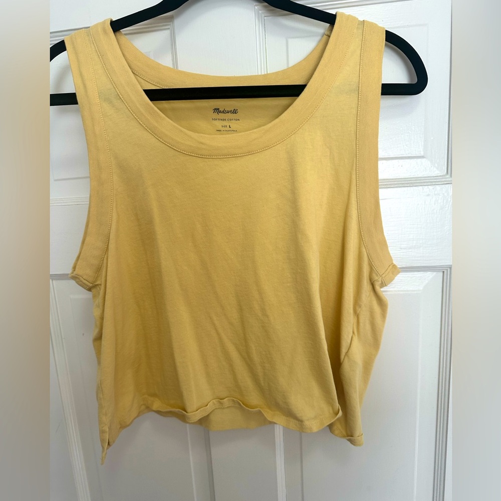Madewell yellow crop tank